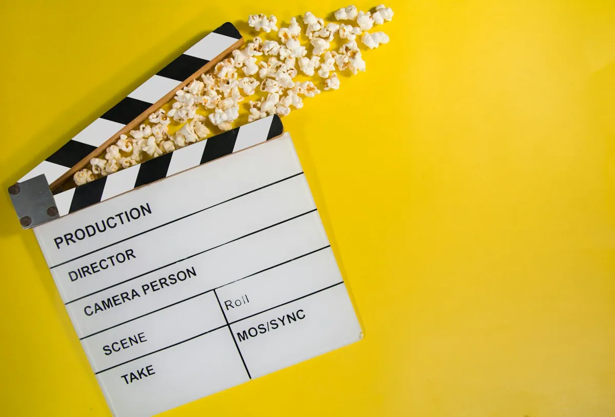 Film clapperboard on set