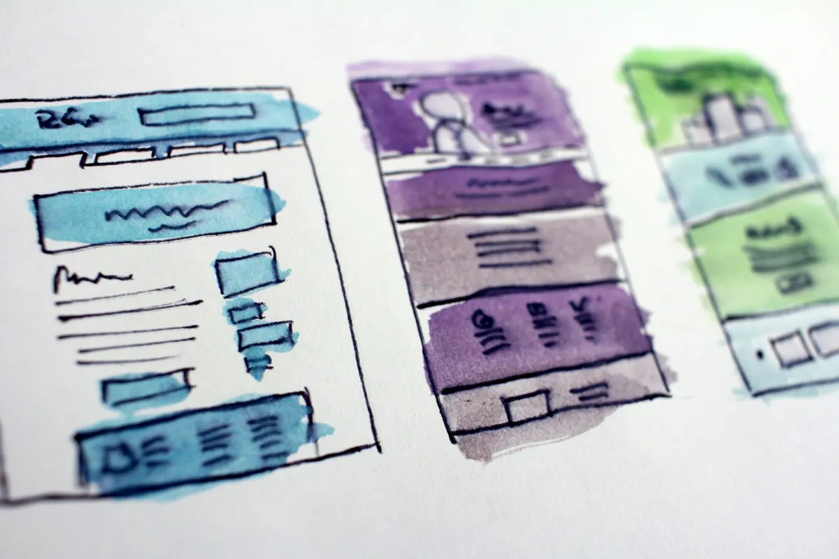 Website wireframes and layouts